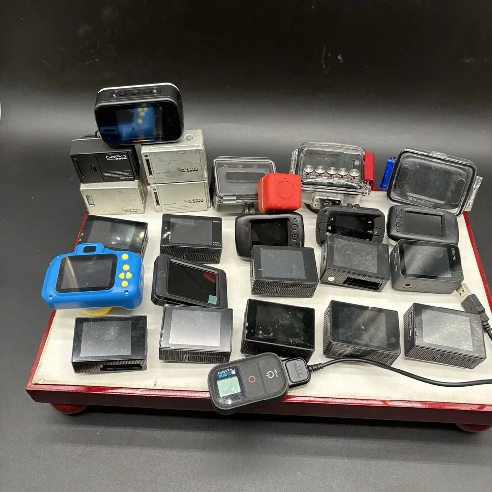 Lot 24 Action Cameras GoPro Hero Polaroid 4K Waterproof Bundle Parts Repair